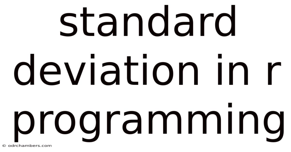 Standard Deviation In R Programming