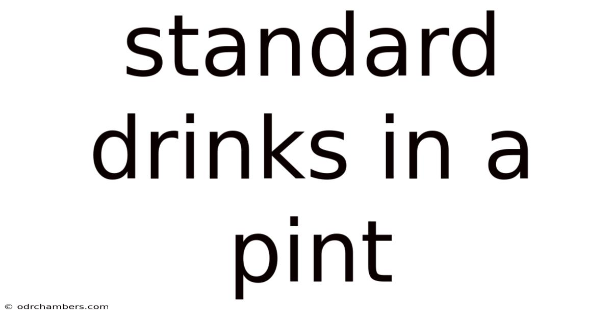 Standard Drinks In A Pint