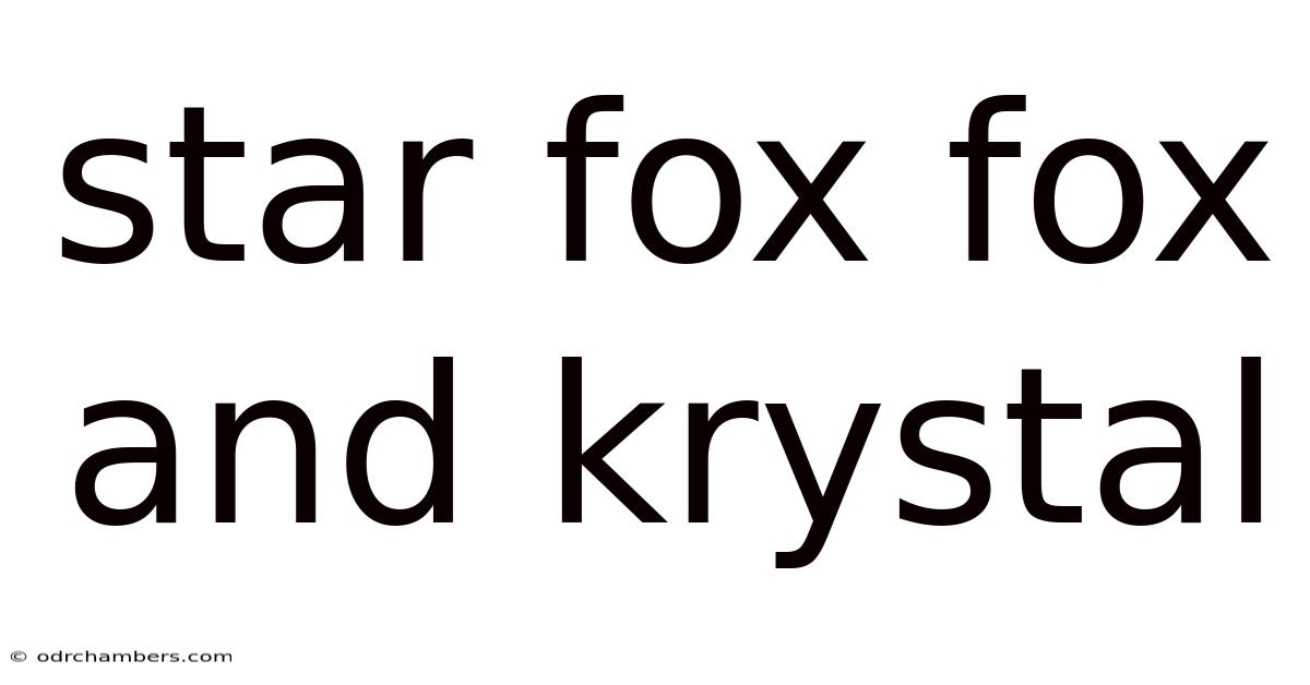 Star Fox Fox And Krystal