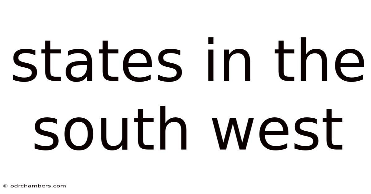 States In The South West