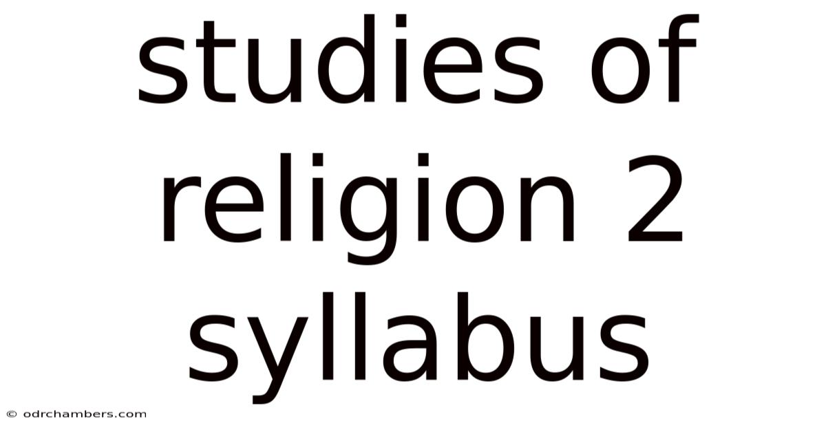 Studies Of Religion 2 Syllabus
