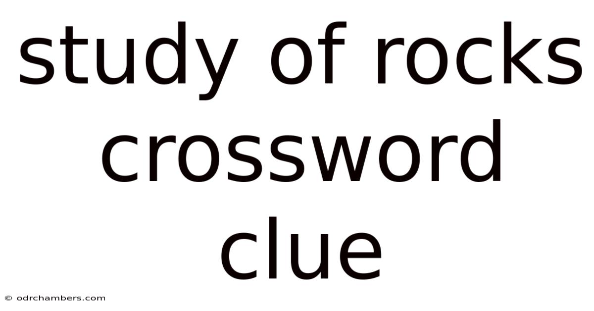 Study Of Rocks Crossword Clue