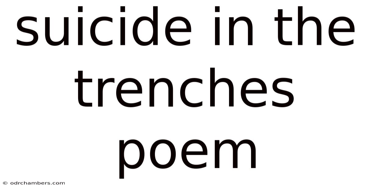 Suicide In The Trenches Poem