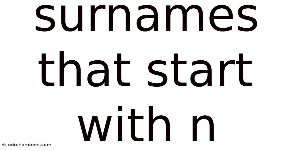 Surnames That Start With N