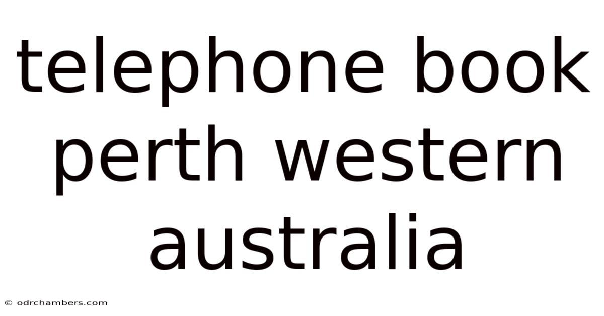 Telephone Book Perth Western Australia