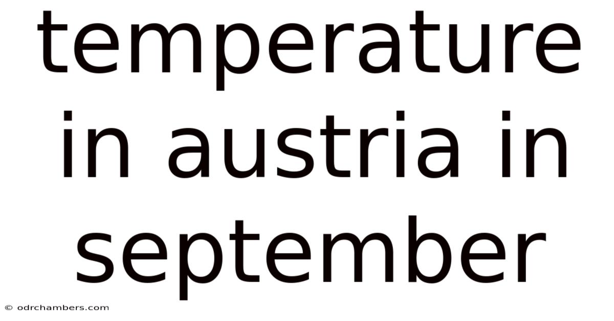 Temperature In Austria In September