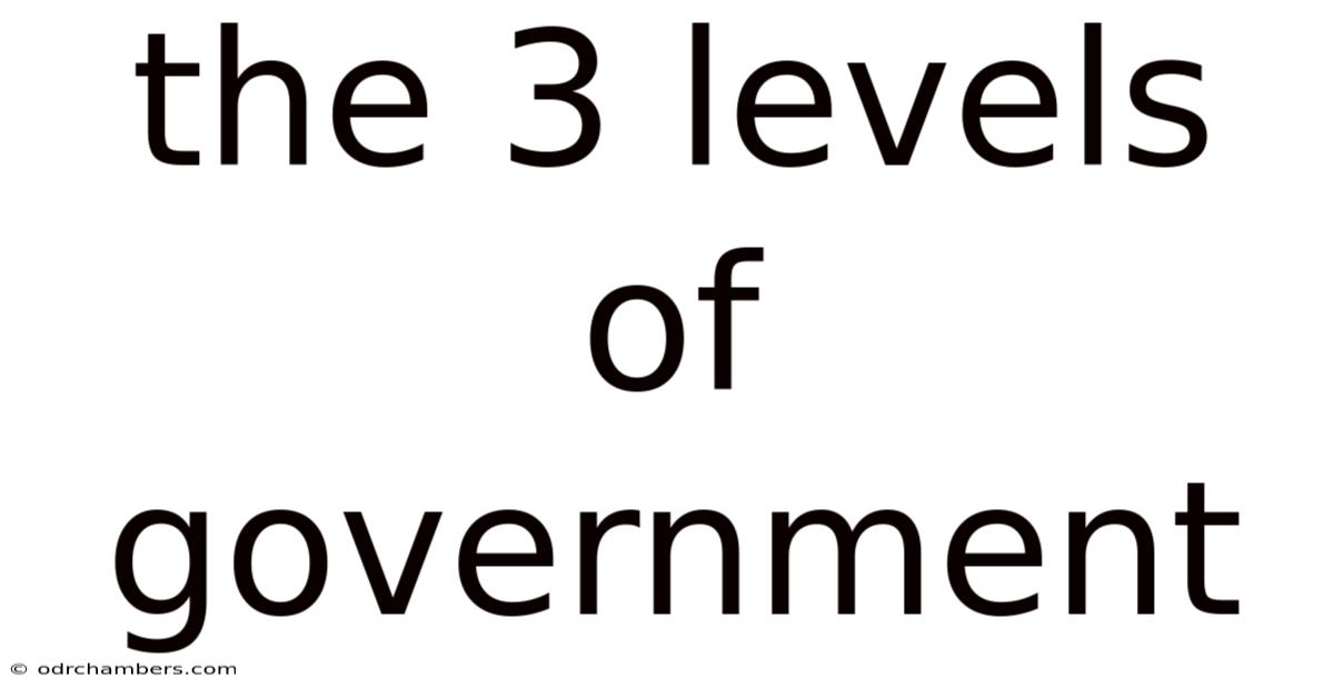 The 3 Levels Of Government