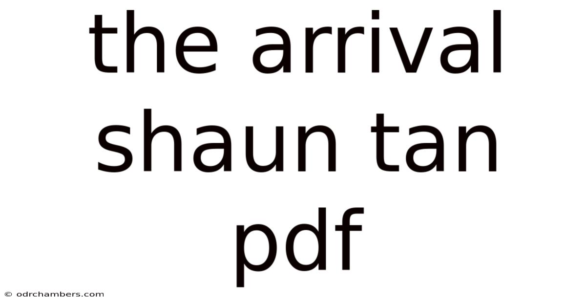 The Arrival Shaun Tan Pdf