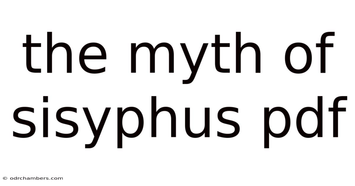 The Myth Of Sisyphus Pdf