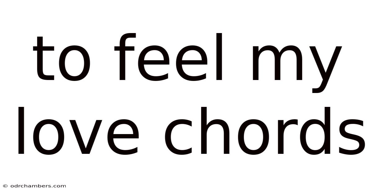 To Feel My Love Chords
