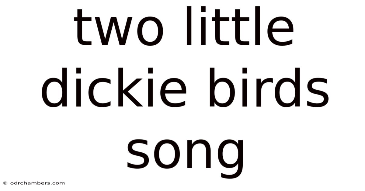 Two Little Dickie Birds Song