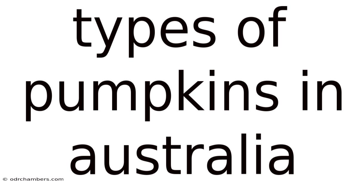 Types Of Pumpkins In Australia