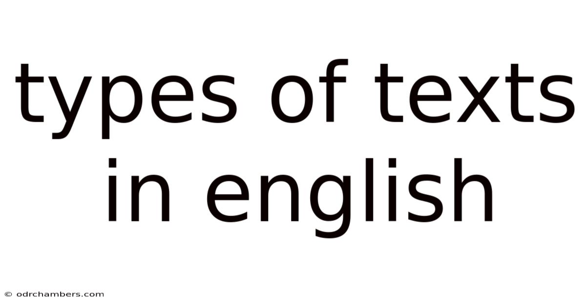 Types Of Texts In English
