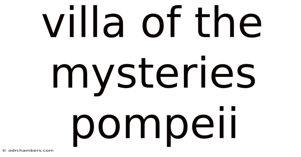 Villa Of The Mysteries Pompeii