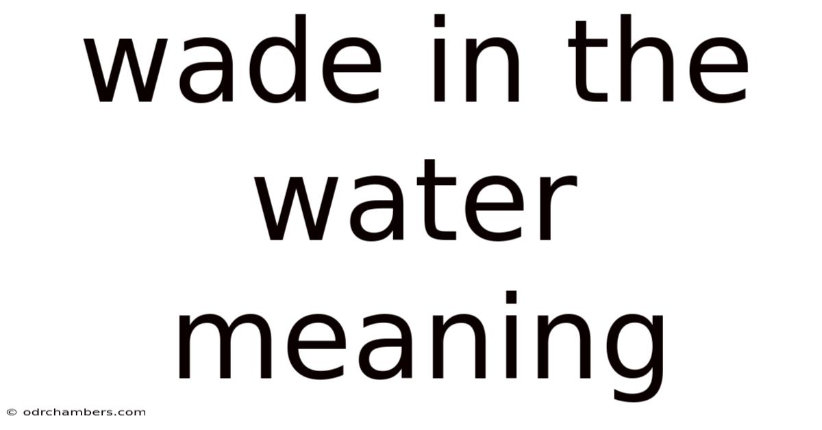 Wade In The Water Meaning