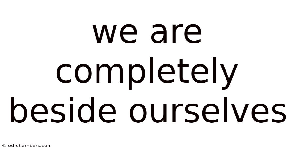 We Are Completely Beside Ourselves