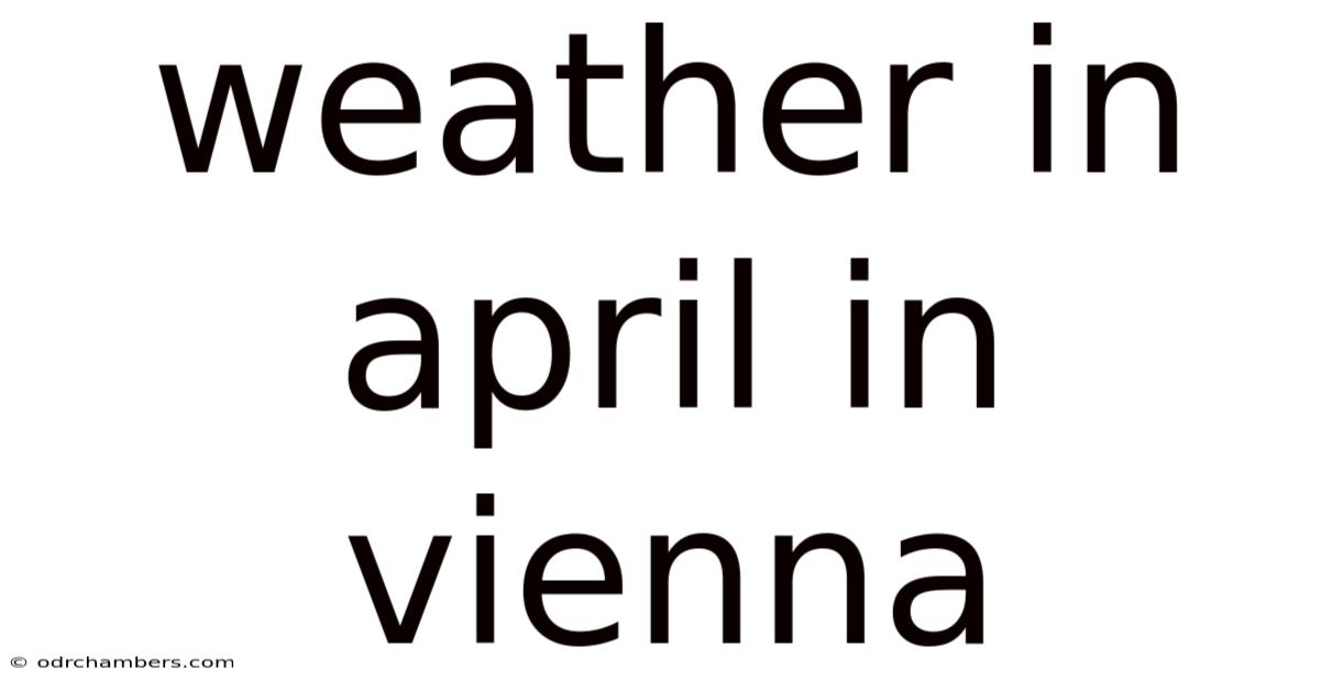 Weather In April In Vienna