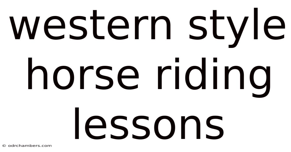 Western Style Horse Riding Lessons