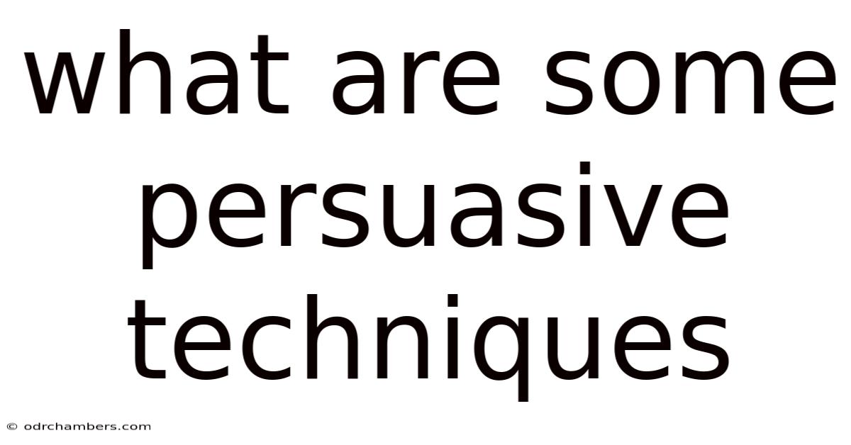 What Are Some Persuasive Techniques