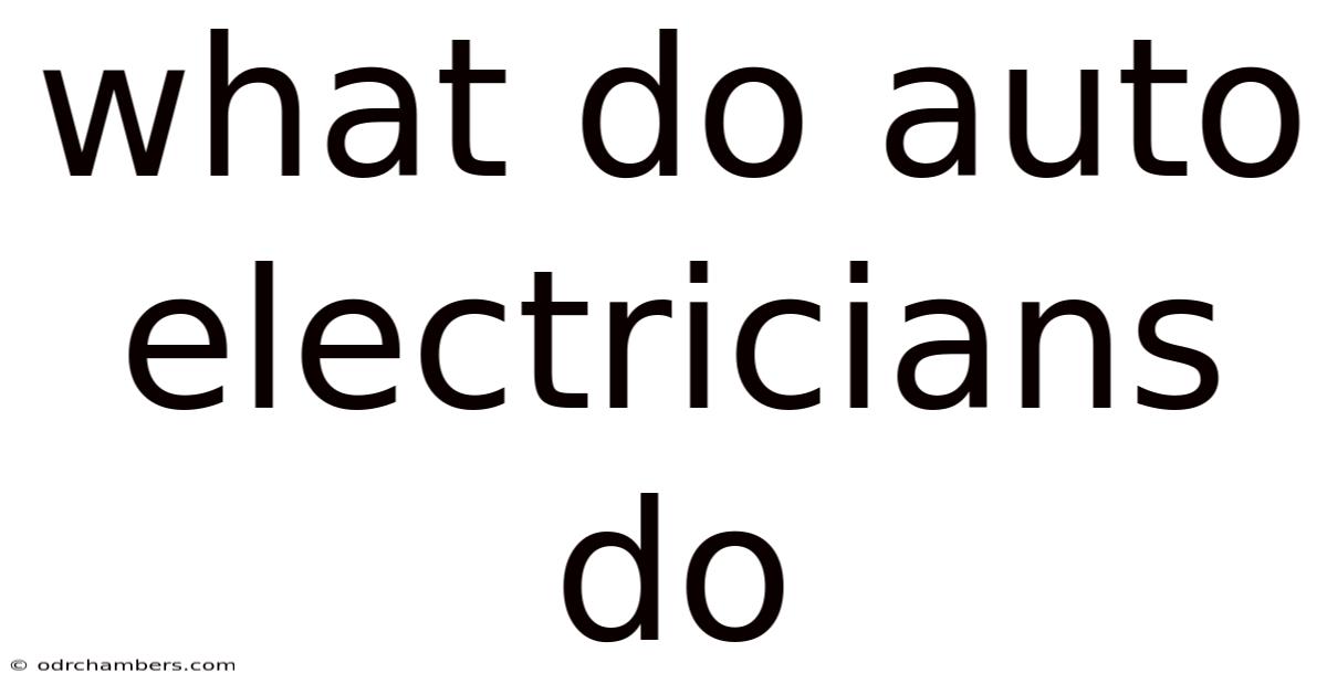 What Do Auto Electricians Do