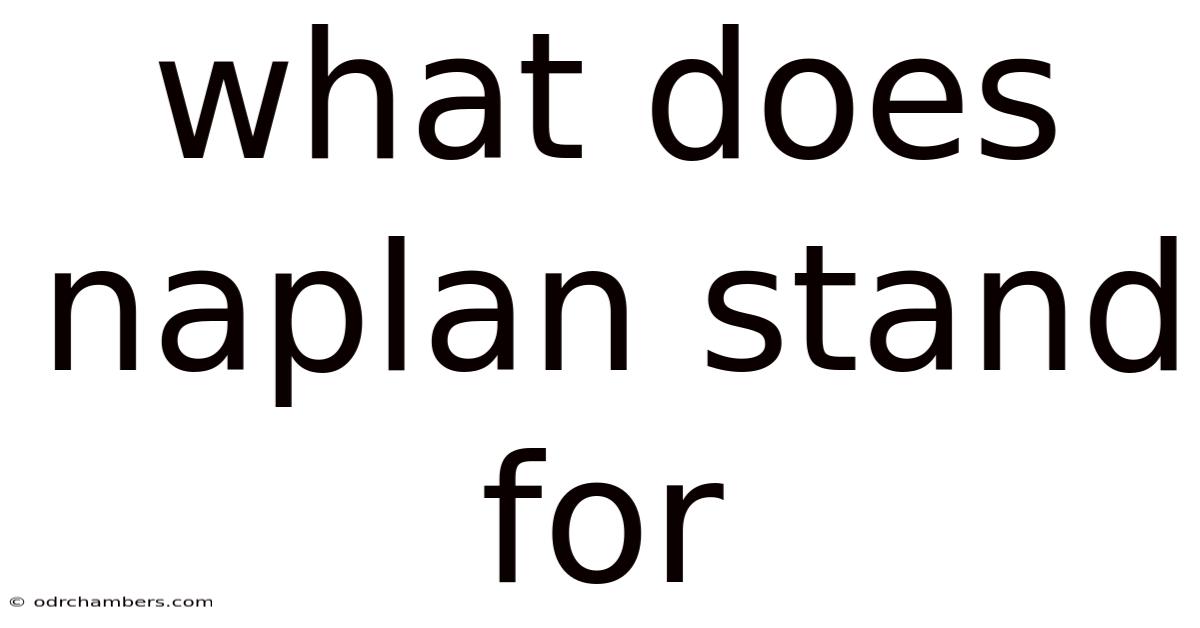 What Does Naplan Stand For