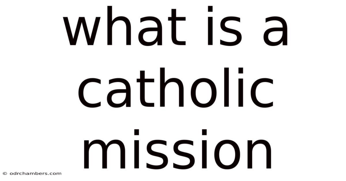What Is A Catholic Mission