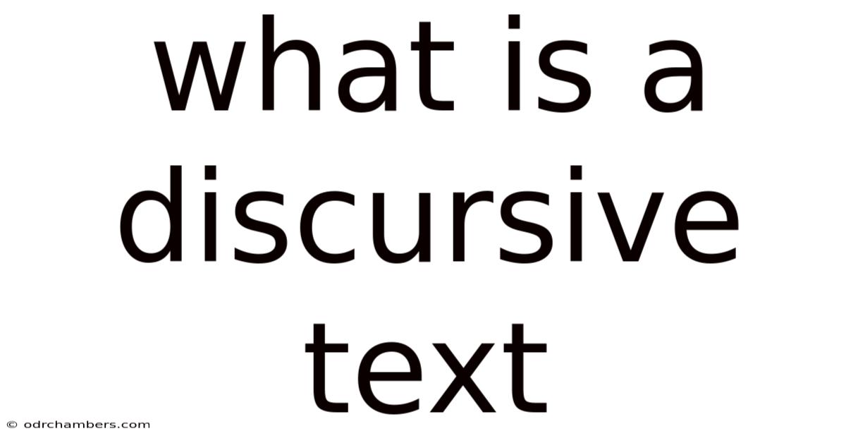 What Is A Discursive Text