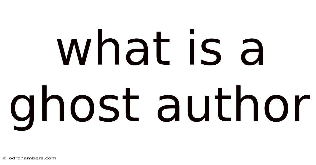 What Is A Ghost Author