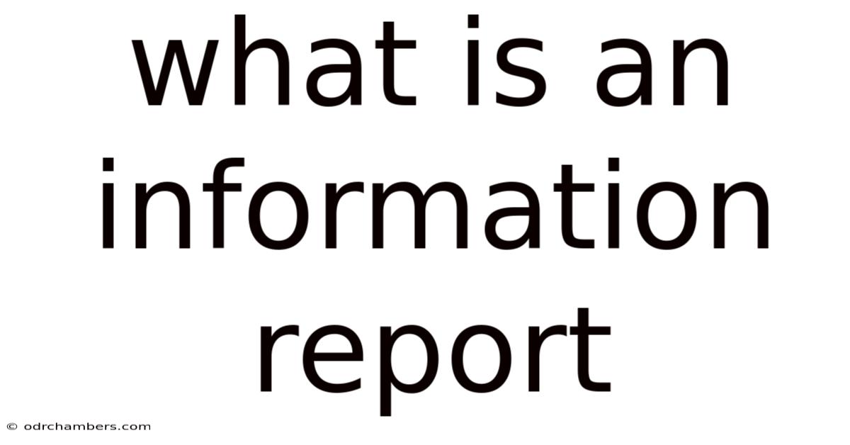 What Is An Information Report