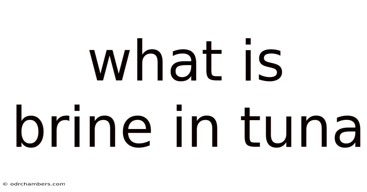 What Is Brine In Tuna
