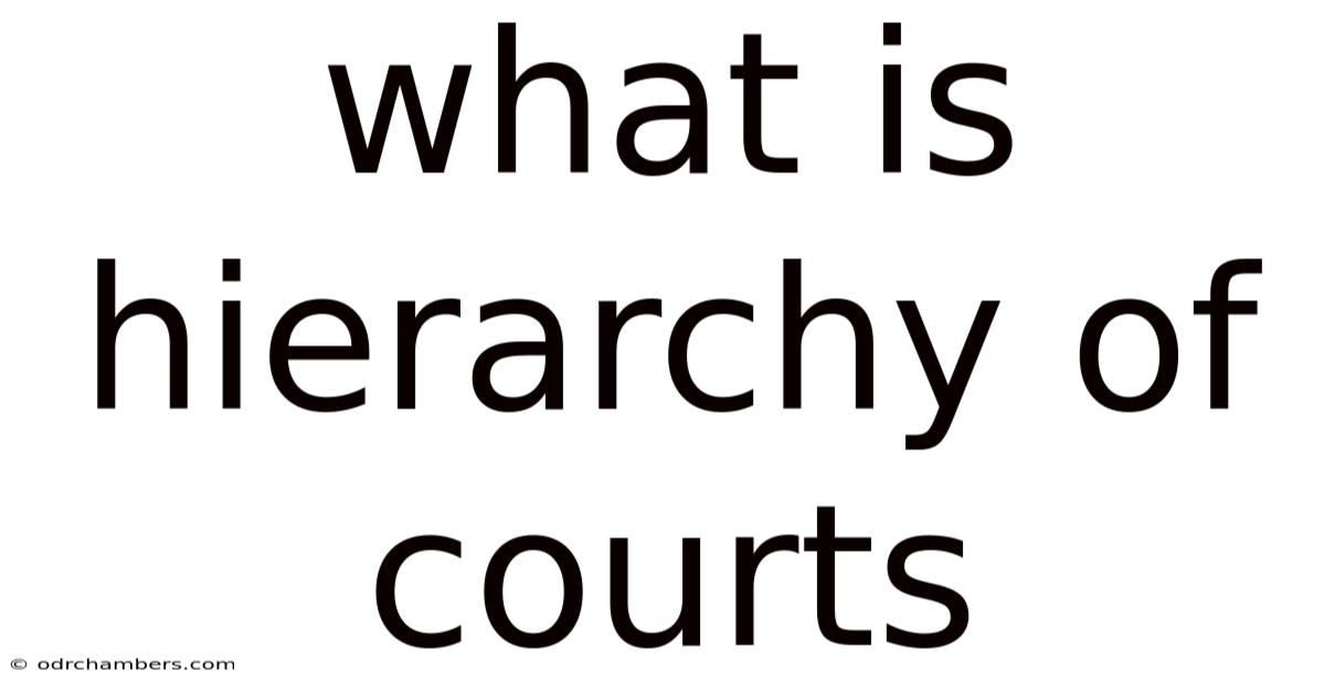 What Is Hierarchy Of Courts