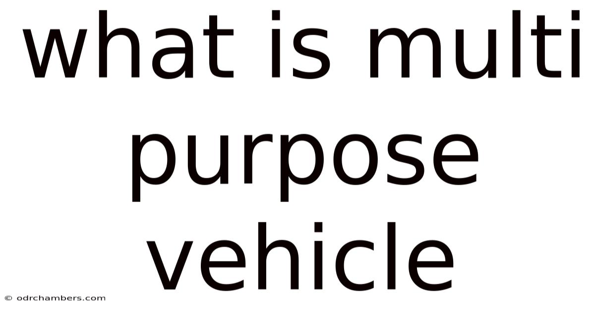 What Is Multi Purpose Vehicle