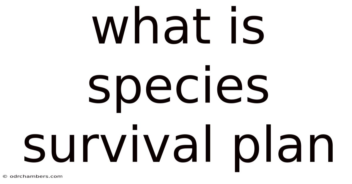 What Is Species Survival Plan
