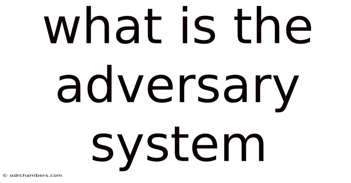 What Is The Adversary System