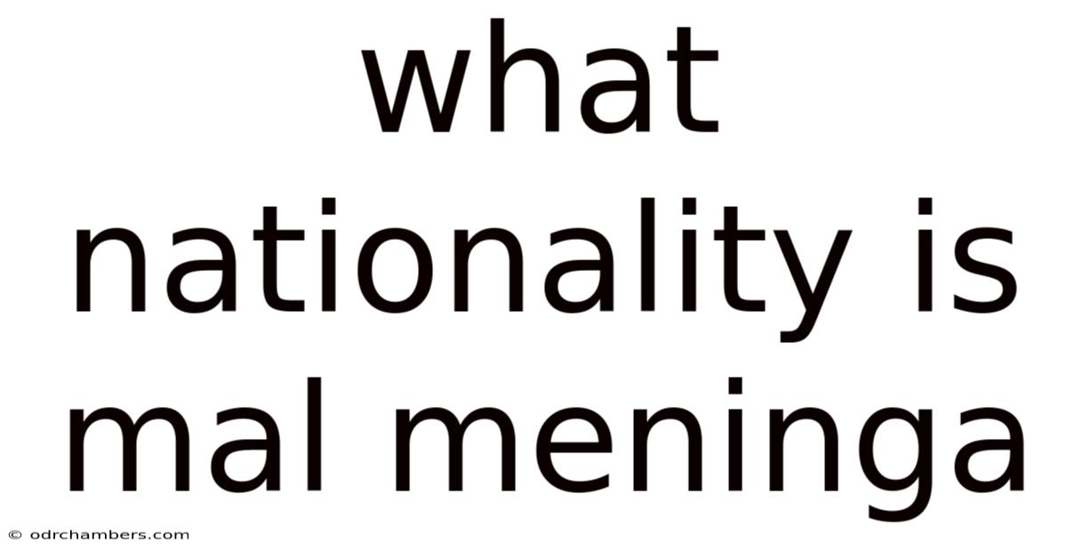 What Nationality Is Mal Meninga