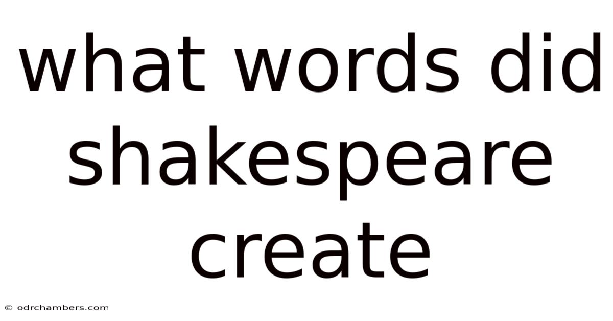 What Words Did Shakespeare Create