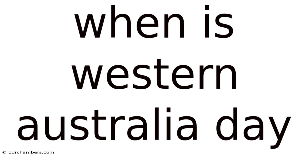 When Is Western Australia Day