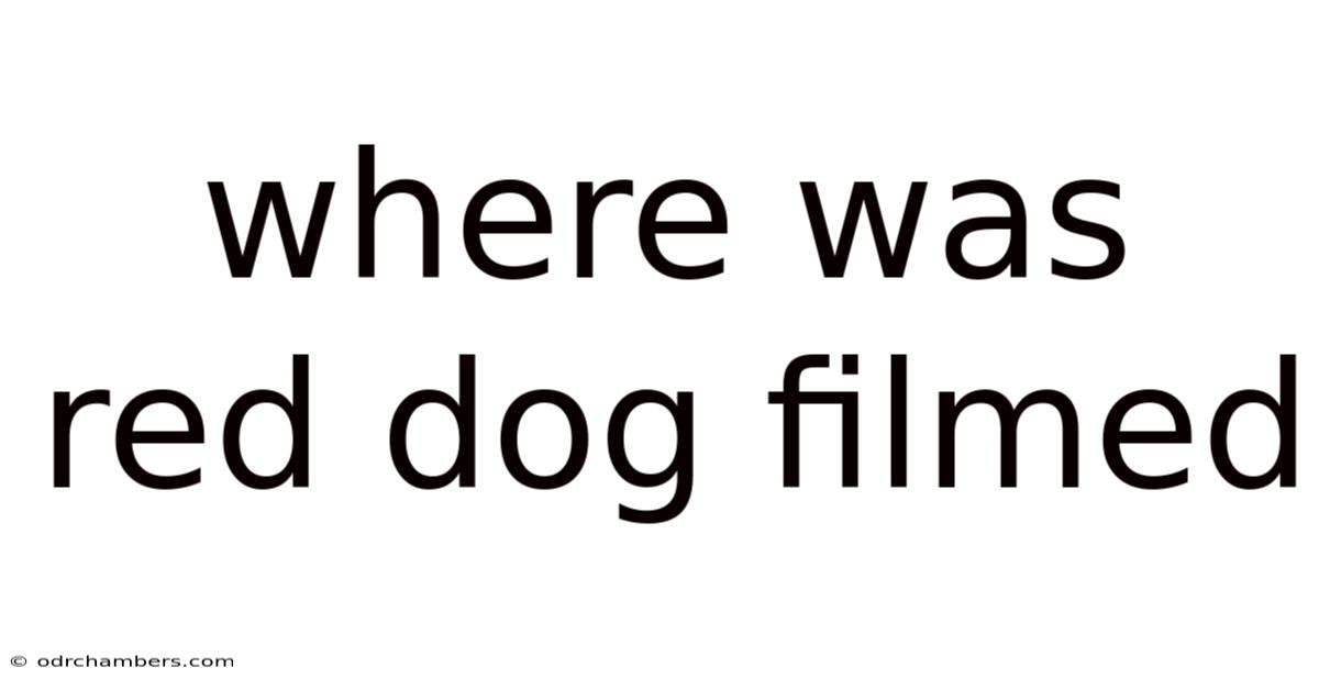 Where Was Red Dog Filmed