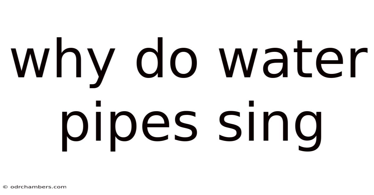 Why Do Water Pipes Sing