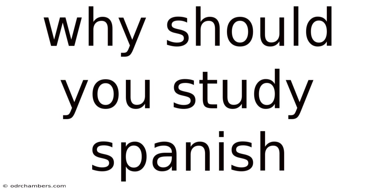 Why Should You Study Spanish