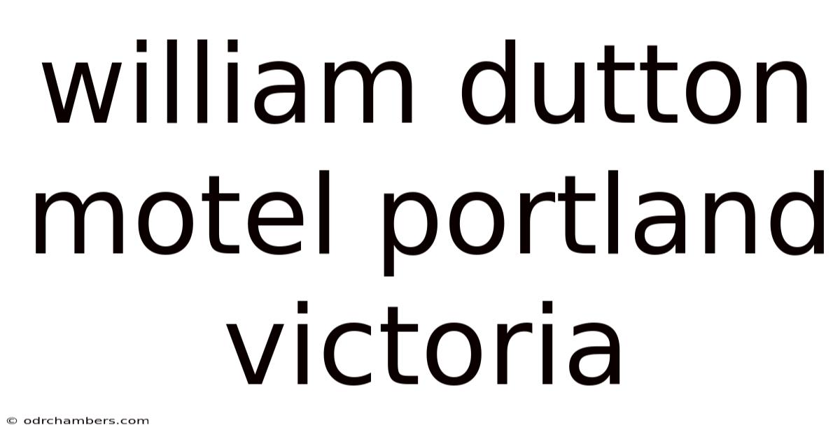 William Dutton Motel Portland Victoria