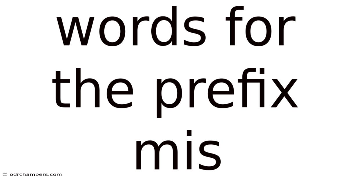Words For The Prefix Mis