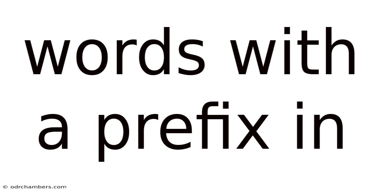 Words With A Prefix In