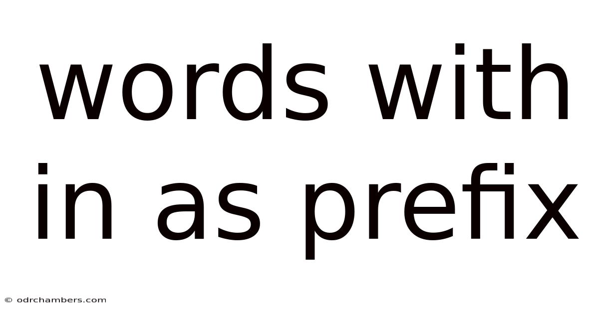 Words With In As Prefix