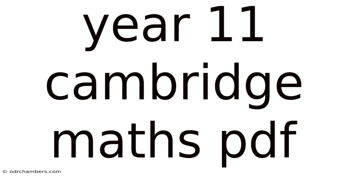 Year 11 Cambridge Maths Pdf
