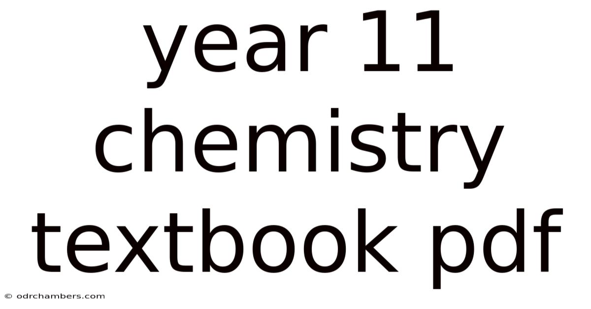 Year 11 Chemistry Textbook Pdf