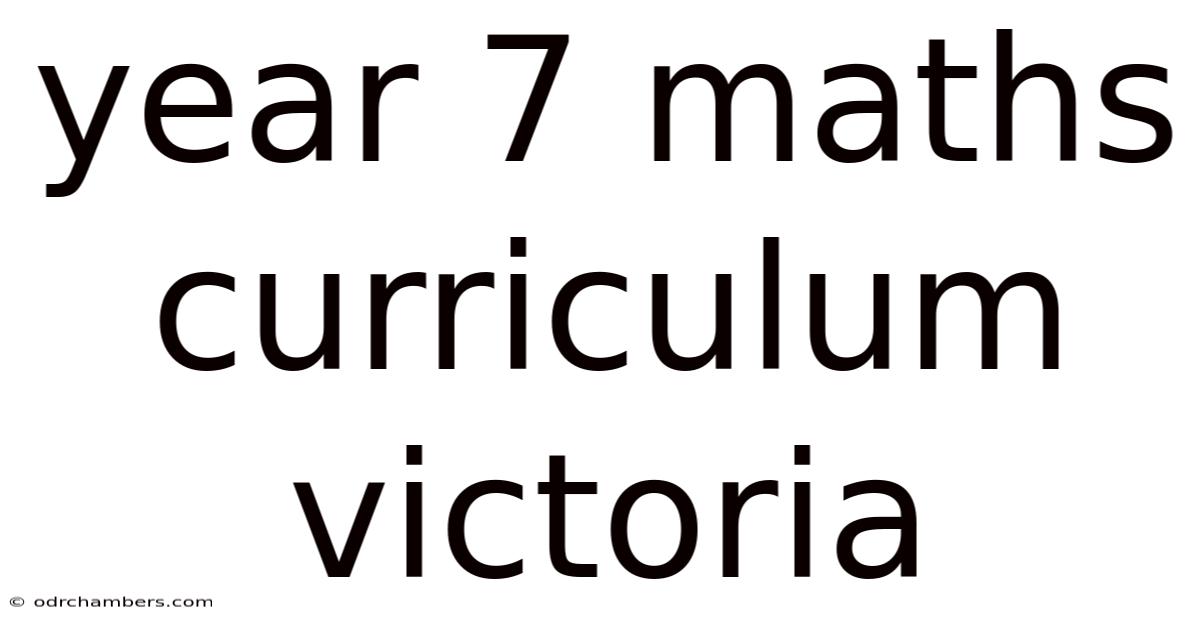Year 7 Maths Curriculum Victoria